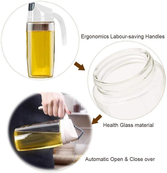 自動開蓋玻璃油壺 Auto Flip Oil Dispenser Bottle