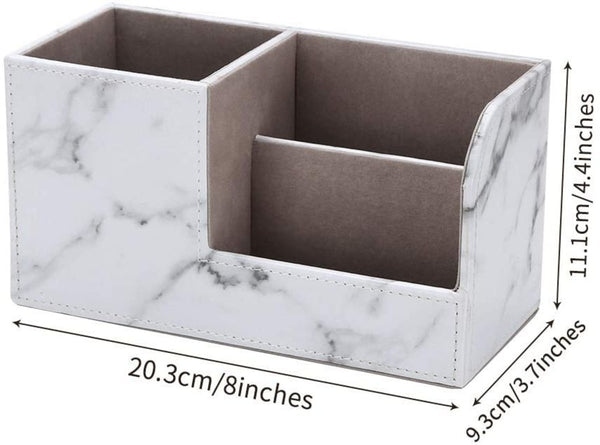 雲石紋皮質多功能遙控器收納盒 Marble multi-function leather Desk Organizer