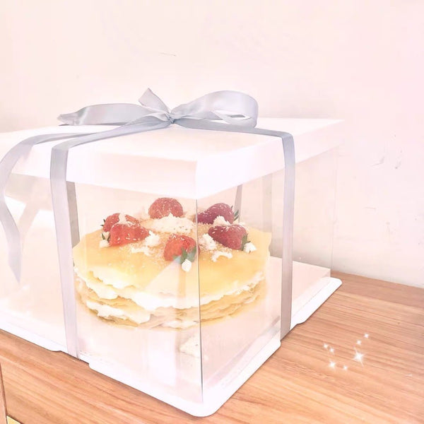 生日蛋糕透明包裝盒 (不連絲帶)White Transparent Cake Boxes