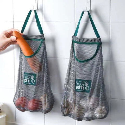 廚房可掛式蔬果收納網袋Vegetable hanging storage bag breathable