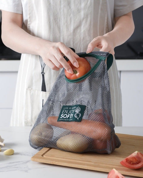 廚房可掛式蔬果收納網袋Vegetable hanging storage bag breathable