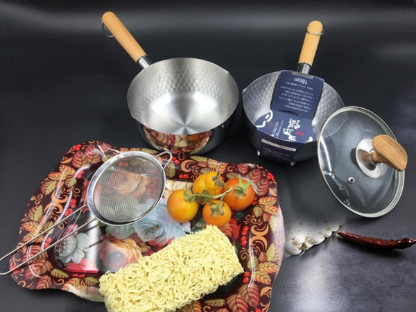 【帶蓋】日式不鏽鋼木柄雪平鍋 Japanese style snow pan with wooden handle