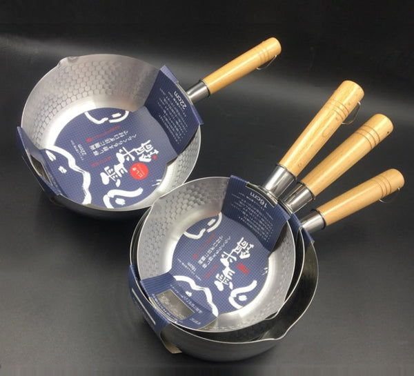 【帶蓋】日式不鏽鋼木柄雪平鍋 Japanese style snow pan with wooden handle