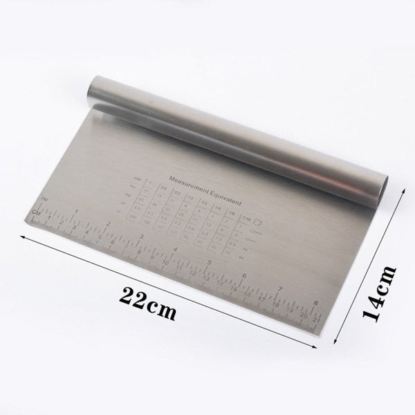 不銹鋼帶刻度麵糰切刀 Stainless steel flour dough cutter with scale