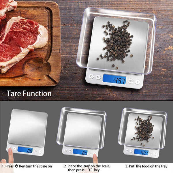 高精度電子秤 (連透明秤盤2個) (3pcs) Digital Kitchen Scale