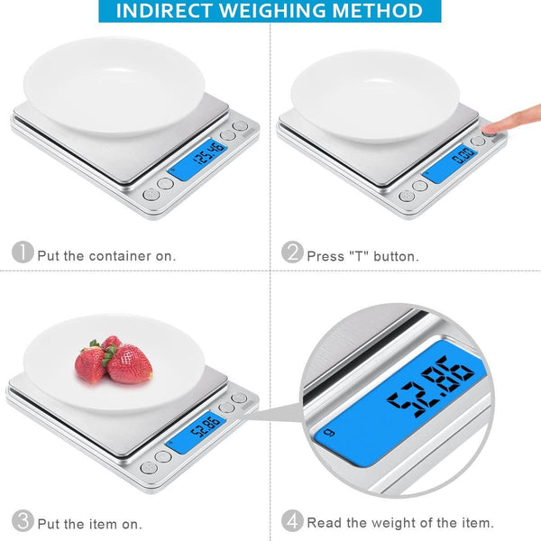 高精度電子秤 (連透明秤盤2個) (3pcs) Digital Kitchen Scale