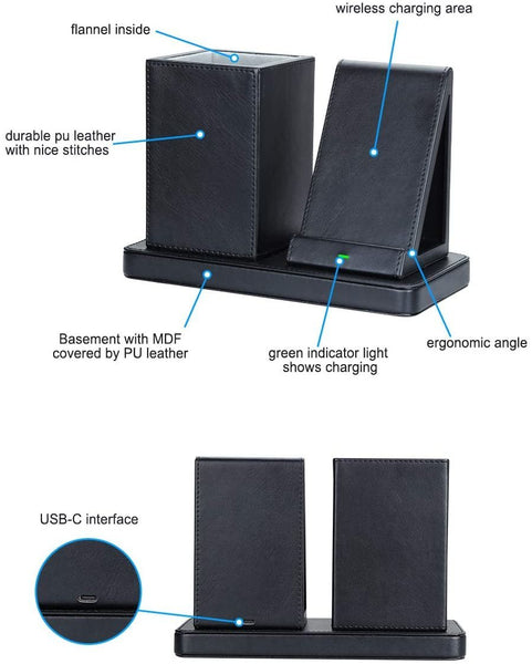 無線充電座連筆筒 Pen Holder with Wireless Charger