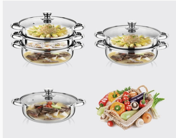 加厚雙層不銹鋼蒸鍋 Two tier stainless steel pot