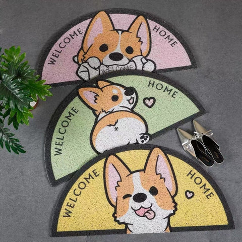 可愛狗狗半圓地墊 地毯 Corgi dog carpet