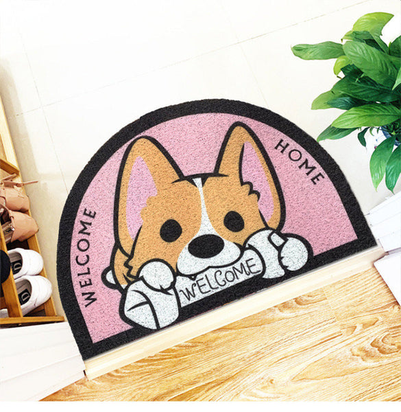 可愛狗狗半圓地墊 地毯 Corgi dog carpet