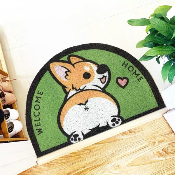 可愛狗狗半圓地墊 地毯 Corgi dog carpet