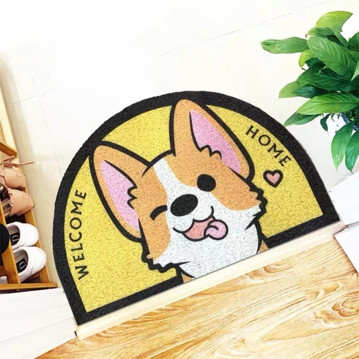 可愛狗狗半圓地墊 地毯 Corgi dog carpet