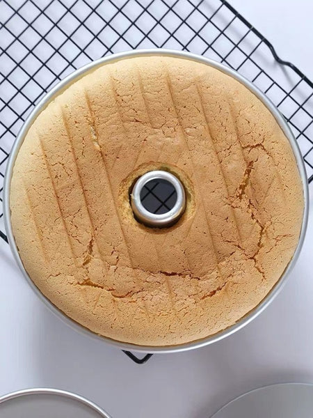 【兩用式(一套三件裝)】 空心戚風蛋糕活底模 Chiffon Cake Mold (Removable Bottoms/3 pieces/Silver)