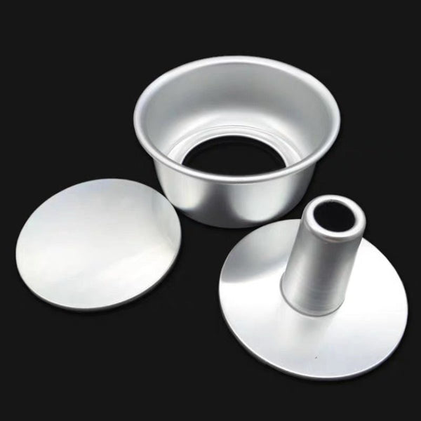 【兩用式(一套三件裝)】 空心戚風蛋糕活底模 Chiffon Cake Mold (Removable Bottoms/3 pieces/Silver)