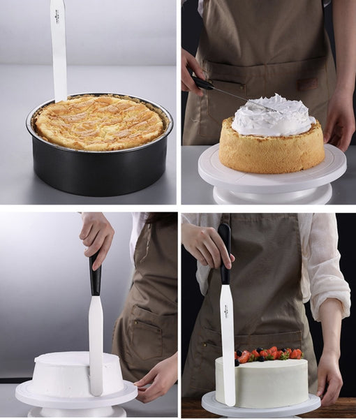 烘焙不銹鋼抹刀 吻刀 忌廉蛋糕 手柄 製作蛋糕 (6"/8") Stainless steel plastic handle cake spatula cream cake