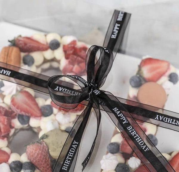 生日快樂HAPPY BIRTHDAY字樣 生日蛋糕盒絲带  HAPPY BIRTHDAY Ribbon birthday cake box party birthday present gift