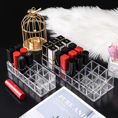 12格透明唇膏收納展示架 口紅 化妝品 Storage Boxes 12 Lipstick Cosmetic Display Lipstick holder
