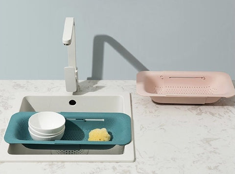 多用途可伸縮水槽瀝水籃 Retractable sink drain rack