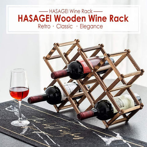 天然實木紅酒架 Freestanding Wood Wine Rack