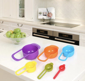 廚房 烘焙刻度量杯 量匙彩色套裝 烘焙工具 (6件套) baking measuring cup set