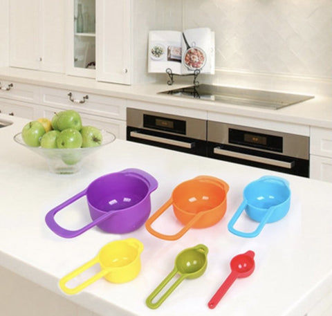 廚房 烘焙刻度量杯 量匙彩色套裝 烘焙工具 (6件套) baking measuring cup set