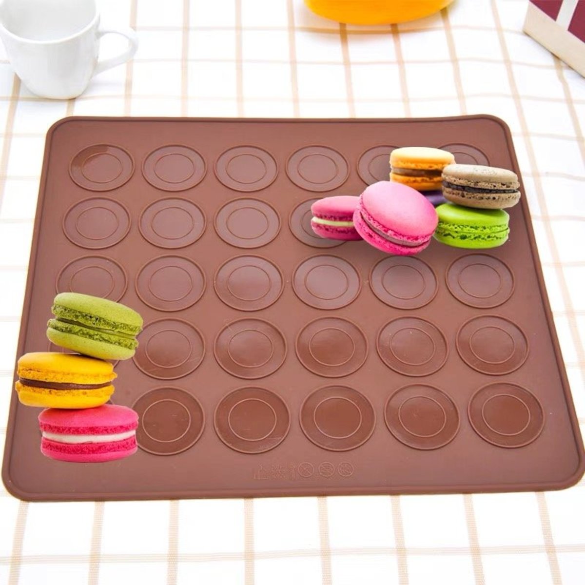 (30孔) 馬卡龍矽膠墊 馬卡龍墊 Silicone Macaron mat Baking MatsNon-Stick Silicon Liner Macaron/Pastry/Cookie/Bun Making