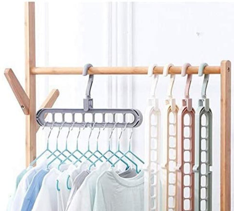 (3個裝) 九孔橫直兩用式旋轉衣架 實用 省位 [3 pcs] Nine-Hole Magic Clothes Hanger Non-Slip Space Saving Hangers