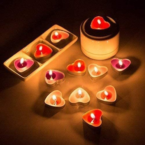 [50個] 心型蠟燭 茶蠟 小蠟燭 節日裝飾 [50pcs] Heart Shaped Unscented Tea Lights Candles