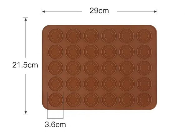 (30孔) 馬卡龍矽膠墊 馬卡龍墊 Silicone Macaron mat Baking MatsNon-Stick Silicon Liner Macaron/Pastry/Cookie/Bun Making