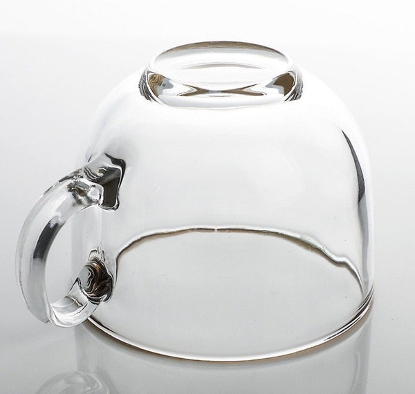 日系透明金邊杯 鋼化加厚玻璃杯 耐熱咖啡杯 Glass Cup with Handle Milk Juice Coffee breakfast glass