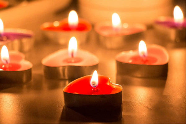 [50個] 心型蠟燭 茶蠟 小蠟燭 節日裝飾 [50pcs] Heart Shaped Unscented Tea Lights Candles