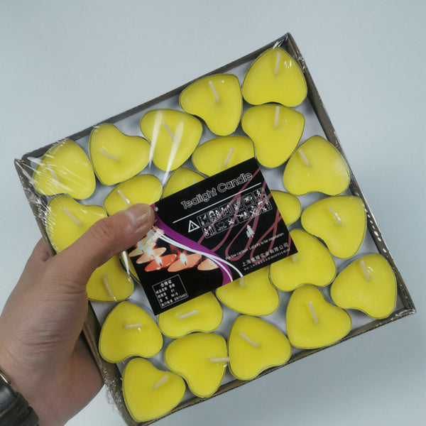 [50個] 心型蠟燭 茶蠟 小蠟燭 節日裝飾 [50pcs] Heart Shaped Unscented Tea Lights Candles