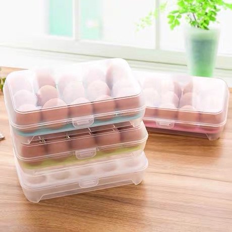 （15格）可疊加帶蓋雞蛋收納盒 15 Grid Large Capacity Egg Holder for Refrigerator