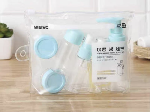 （9件裝）便攜旅行空瓶套裝 化妝品旅行套裝 按壓瓶 Travel Bottle Set, Travel Essentials Toiletries Clear Plastic Mini Container