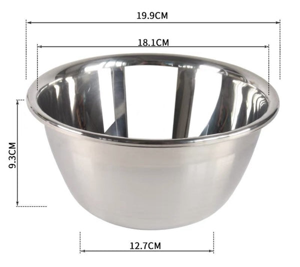 (8寸) 不銹鋼打蛋碗 Stainless Steel Mixing Bowl