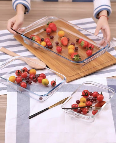 耐熱強化長方玻璃烤盤 Rectangular Glass Bakeware