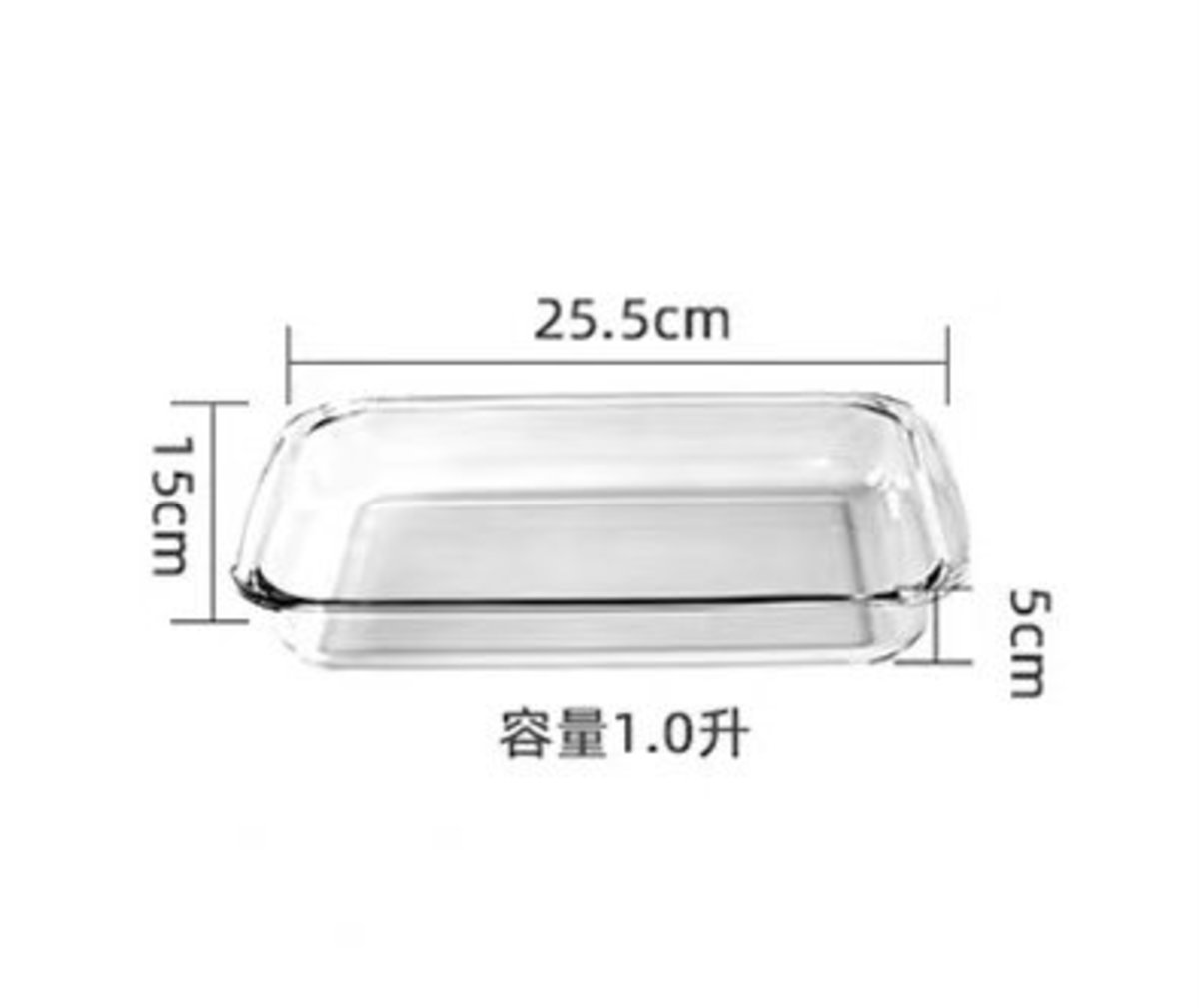 耐熱強化長方玻璃烤盤 Rectangular Glass Bakeware